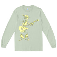 Matcha cat playing guitar Long Sleeve Tee - linhVisuals