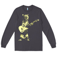 Smoke cat playing guitar Long Sleeve Tee - linhVisuals
