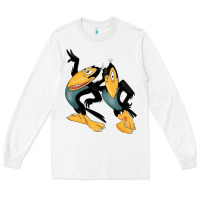 White Heckle and Jeckle Long Sleeve Tee - linhVisuals