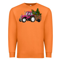 Carrot Pink Christmas Farm Tractor Premium Sweatshirt - RanaPortraitStore