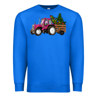 True Royal Pink Christmas Farm Tractor Premium Sweatshirt - RanaPortraitStore