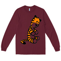 Burgundy Calvin Bill Watterson Long Sleeve Tee - linhVisuals