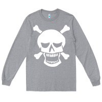 Heather Grey skull crossbones Long Sleeve Tee - linhVisuals