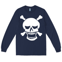 Navy skull crossbones Long Sleeve Tee - linhVisuals