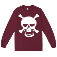 Burgundy skull crossbones Long Sleeve Tee - linhVisuals