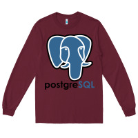 Burgundy Postgresql Long Sleeve Tee - linhVisuals