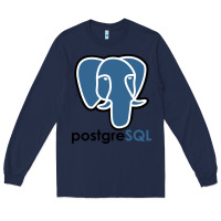 Navy Postgresql Long Sleeve Tee - linhVisuals