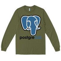Army Green Postgresql Long Sleeve Tee - linhVisuals