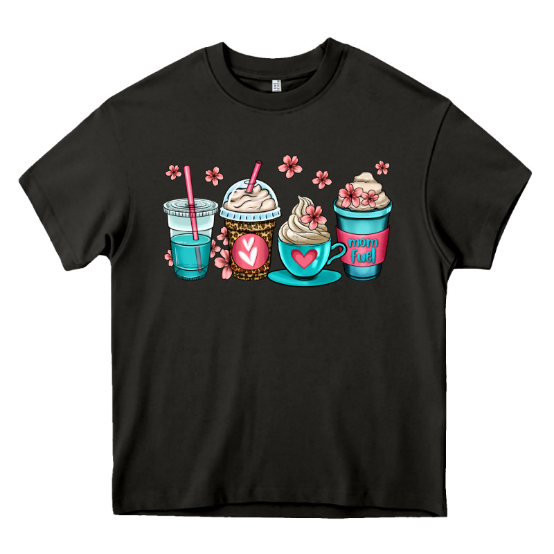 Mom Fuel Coffee Cups Heavy Core Tee by OliviaCreatesArt | Teevron