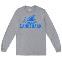 Heather Grey landshark Long Sleeve Tee - linhVisuals