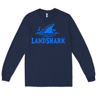 Navy landshark Long Sleeve Tee - linhVisuals