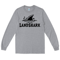 Heather Grey landshark Long Sleeve Tee - linhVisuals