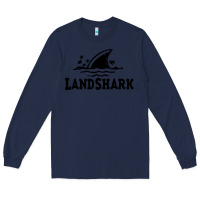 Navy landshark Long Sleeve Tee - linhVisuals