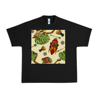 Black african woman and mask seamless pattern Urban Heavy Tee - BundleAndBundleShop