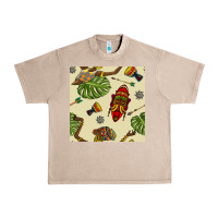 French Oak african woman and mask seamless pattern Urban Heavy Tee - BundleAndBundleShop