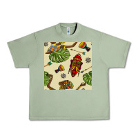 Oil Green african woman and mask seamless pattern Urban Heavy Tee - BundleAndBundleShop