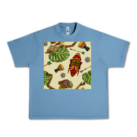 Pebble Blue african woman and mask seamless pattern Urban Heavy Tee - BundleAndBundleShop