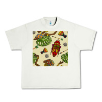 Pistachio african woman and mask seamless pattern Urban Heavy Tee - BundleAndBundleShop