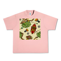 Salmon african woman and mask seamless pattern Urban Heavy Tee - BundleAndBundleShop
