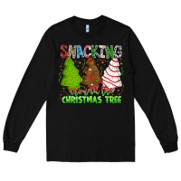 Black Snacking Around The Christmas Tree Long Sleeve Tee - CowhideDigitalArt