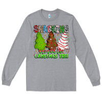 Heather Grey Snacking Around The Christmas Tree Long Sleeve Tee - CowhideDigitalArt