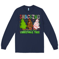 Navy Snacking Around The Christmas Tree Long Sleeve Tee - CowhideDigitalArt
