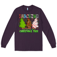 Plum Snacking Around The Christmas Tree Long Sleeve Tee - CowhideDigitalArt