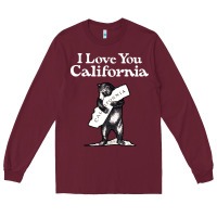 Burgundy i love you california bear state hug Long Sleeve Tee - linhVisuals