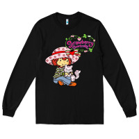 Black strawberry shortcake and cat Long Sleeve Tee - linhVisuals