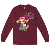 Burgundy strawberry shortcake and cat Long Sleeve Tee - linhVisuals