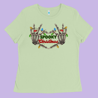 Spooky Christmas Skeleton Hands Ladies Tee Designed By Fadigitalartstudio
