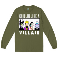 Army Green chillin like a villain Long Sleeve Tee - linhVisuals