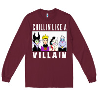 Burgundy chillin like a villain Long Sleeve Tee - linhVisuals