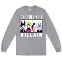 Heather Grey chillin like a villain Long Sleeve Tee - linhVisuals