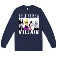 Navy chillin like a villain Long Sleeve Tee - linhVisuals