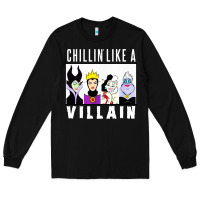 Black chillin like a villain Long Sleeve Tee - linhVisuals