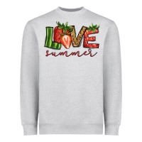 Heather Grey love summer strawberry Heavyweight Sweatshirt - Jasminsmagicworld
