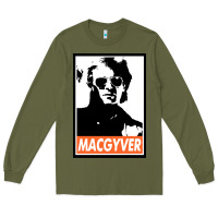 Army Green macgyver Long Sleeve Tee - linhVisuals
