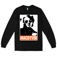 Black macgyver Long Sleeve Tee - linhVisuals