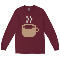 Burgundy pixel coffee Long Sleeve Tee - linhVisuals