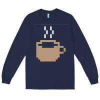Navy pixel coffee Long Sleeve Tee - linhVisuals