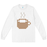 White pixel coffee Long Sleeve Tee - linhVisuals