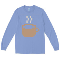 Colony Blue pixel coffee Long Sleeve Tee - linhVisuals