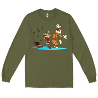 Army Green calvin music Long Sleeve Tee - linhVisuals
