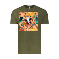 Vintage Olive western farm animals seamless pattern Vintage Tee - BundleAndBundleShop