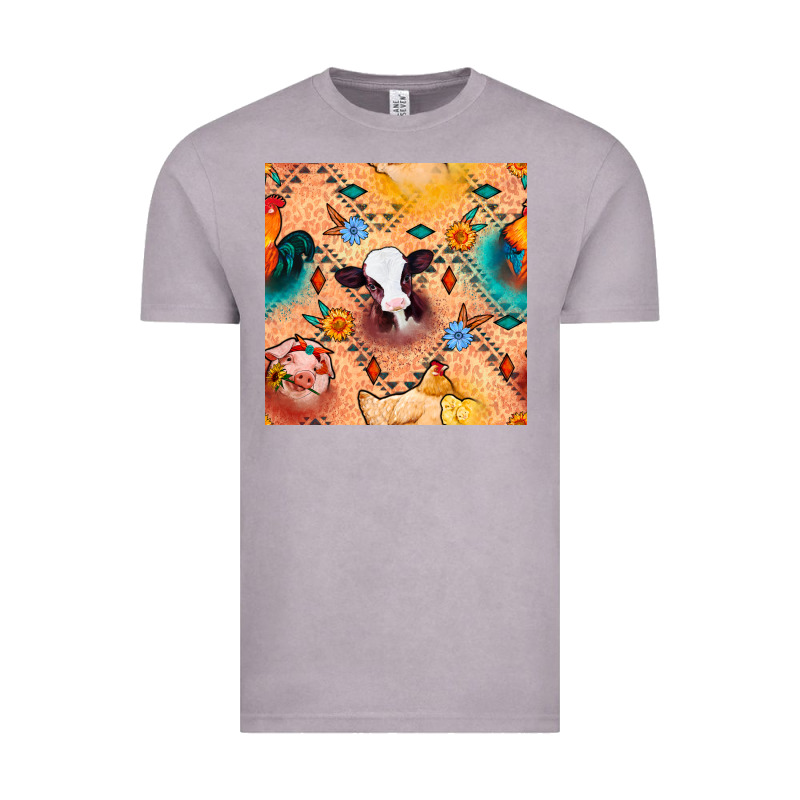Western Farm Animals Seamless Pattern Vintage Tee by BundleAndBundleShop | Teevron