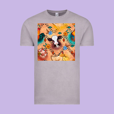 Western Farm Animals Seamless Pattern Vintage Tee Designed By Bundleandbundleshop