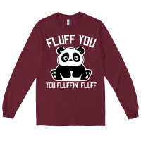 Burgundy panda cub fluff you giant panda Long Sleeve Tee - linhVisuals