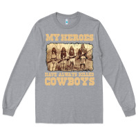 Heather Grey my heroes have always killed cowboys retro Long Sleeve Tee - linhVisuals