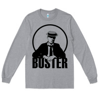 Heather Grey buster keaton Long Sleeve Tee - linhVisuals